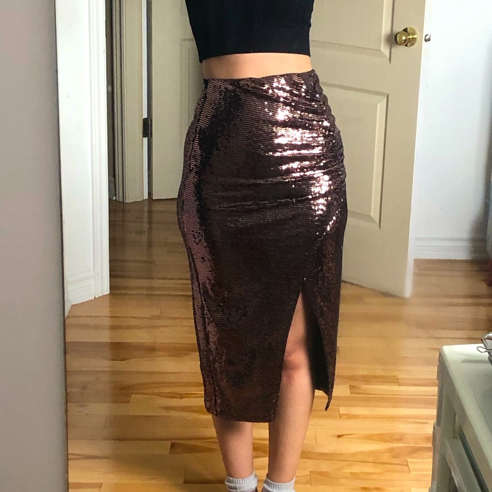 Sequin Bronze Skirt - Picture 8 of 9